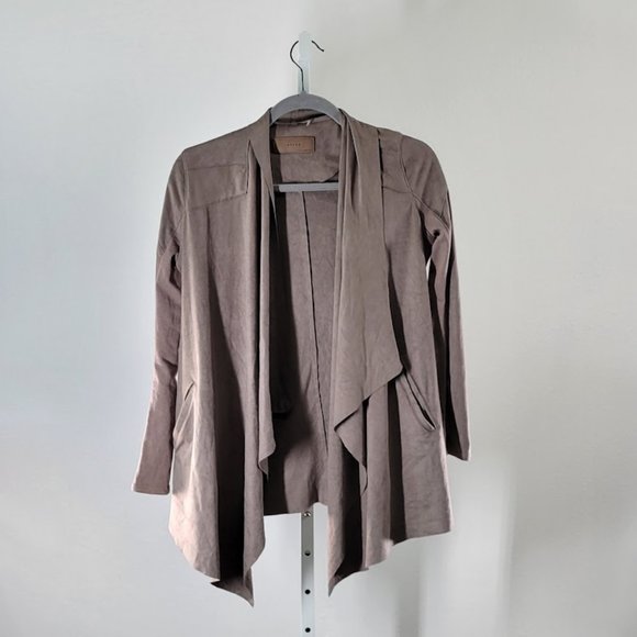 Blank NYC waterfall wrap suede coat Sz XS - Picture 6 of 8